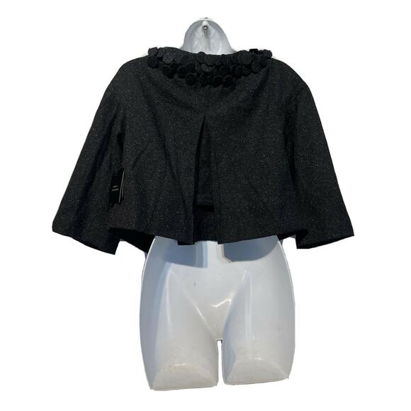 Robert Rodriguez Women’s Size 6 Black Spotted Wool Silk Cape Coat - Picture 6 of 11